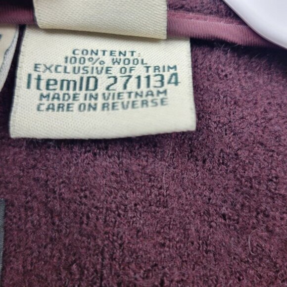 LL Bean Womens Bellandi Wool Jacket Size 1X Italy Pea Coat Eggplant Purple - Picture 12 of 16